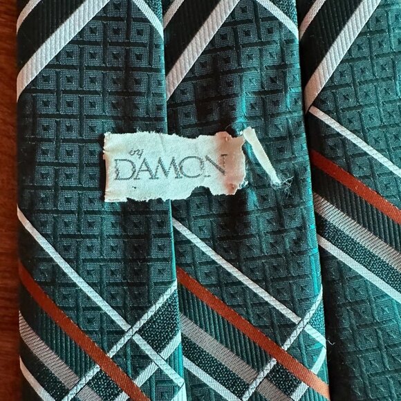 Vintage Damon Green 70s 80s Striped Tie - Picture 13 of 16